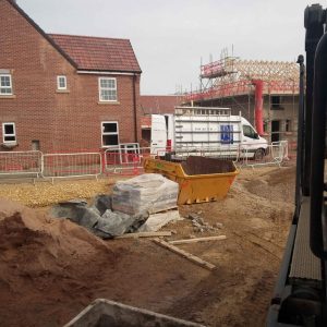 BSH Skip on a residential construction site